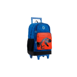 Mochila Com Rodinhas G Dino Azul 12200