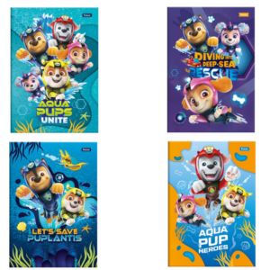 Caderno Brochura 1/4 Capa Dura 80 Folhas Patrulha Canina - FORONI