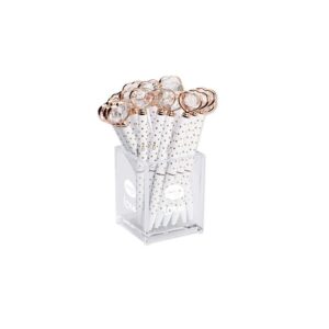 Caneta Esferográfica 1.0 Coração Diamante Branco Poá Dourado - Molin