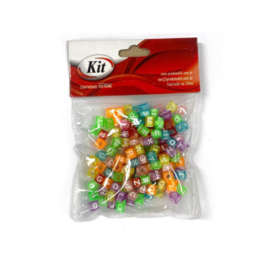 Miçanga Dado Letras Translucidas Colorido 6X6 25G - KIT