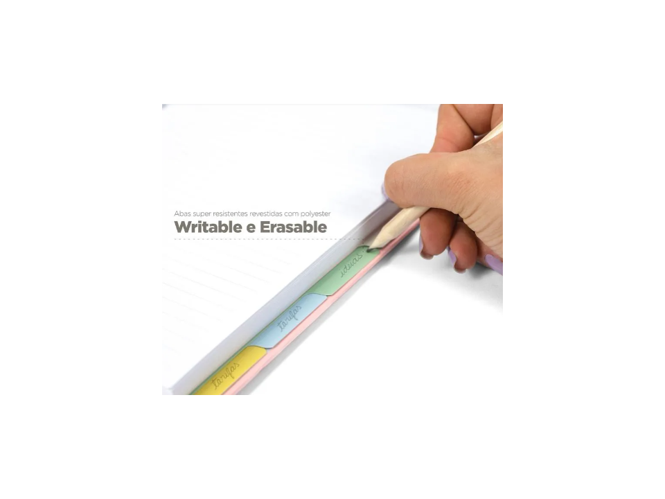 Caderno Premium Argolado Com Aba Pink Stone Geométrico - OTIMA - Imagem 4