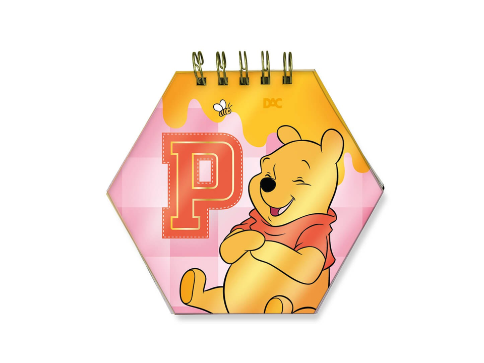 Caderno Espiral Mini Capa Dura 80 Folhas Smart Exagonal Pooh - DAC