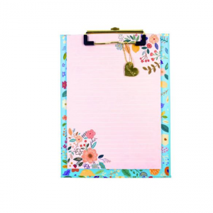 Prancheta A5+30F Decor Floral Turquesa - BUENDIA