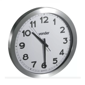 Relógio De Parede Prata 40cm - VONDER