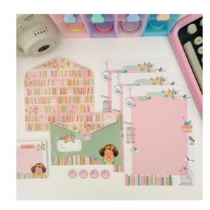 Papel De Carta + Envelope Com 4 Amor Por Livros - BUENDIA