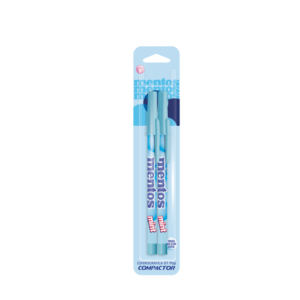 Kit Caneta Esferográfica Pop Mentos 0.8 Com 2 Azul - COMPACTOR