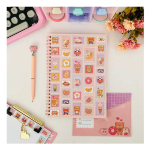 Caderno Espiral A5 Com Pauta 40F Ursinhos Kawaii - BUENDIA