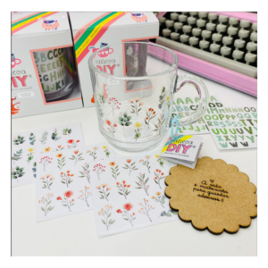 Caneca DIY 350ml Flores Aquareladas - BUENDIA