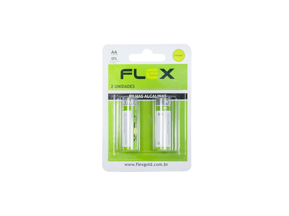 Pilha AA Alcalina Com 2 - FLEX