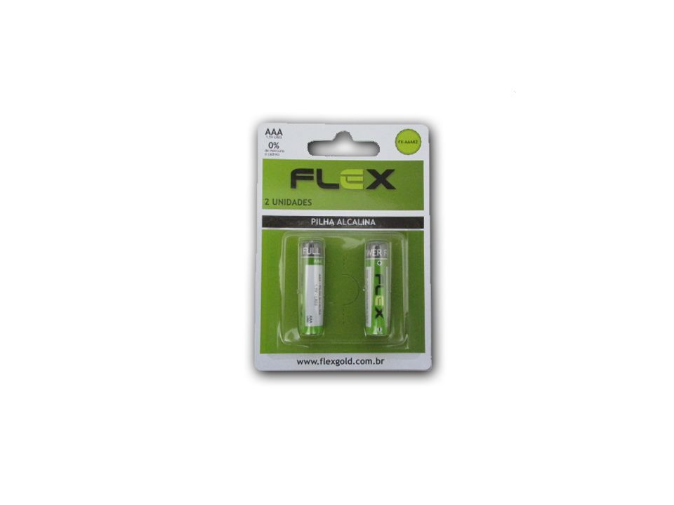 Pilha AAA Alcalina Com 2 - FLEX