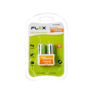 Pilha AAA Recarregável Com 2 1100Mah - FLEX